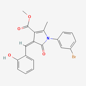 molecular formula C20H16BrNO4 B4738213 methyl 1-(3-bromophenyl)-4-(2-hydroxybenzylidene)-2-methyl-5-oxo-4,5-dihydro-1H-pyrrole-3-carboxylate 