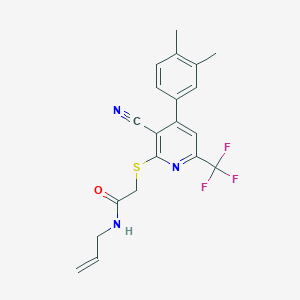 molecular formula C20H18F3N3OS B4738228 N-allyl-2-{[3-cyano-4-(3,4-dimethylphenyl)-6-(trifluoromethyl)-2-pyridinyl]thio}acetamide 