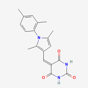 molecular formula C19H19N3O3 B4738258 5-{[1-(2,4-dimethylphenyl)-2,5-dimethyl-1H-pyrrol-3-yl]methylene}-2,4,6(1H,3H,5H)-pyrimidinetrione 
