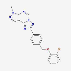 molecular formula C20H15BrN6O B4738321 2-{4-[(2-bromophenoxy)methyl]phenyl}-7-methyl-7H-pyrazolo[4,3-e][1,2,4]triazolo[1,5-c]pyrimidine 
