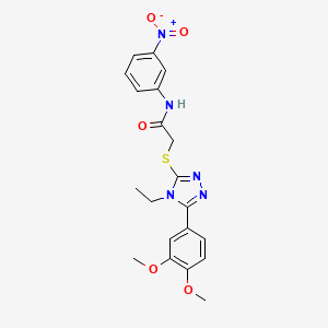 molecular formula C20H21N5O5S B4738340 2-{[5-(3,4-dimethoxyphenyl)-4-ethyl-4H-1,2,4-triazol-3-yl]thio}-N-(3-nitrophenyl)acetamide 