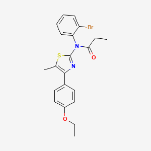 molecular formula C21H21BrN2O2S B4738347 N-(2-bromophenyl)-N-[4-(4-ethoxyphenyl)-5-methyl-1,3-thiazol-2-yl]propanamide 