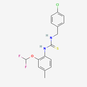 molecular formula C16H15ClF2N2OS B4738372 N-(4-chlorobenzyl)-N'-[2-(difluoromethoxy)-4-methylphenyl]thiourea 