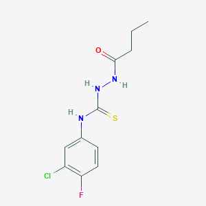 molecular formula C11H13ClFN3OS B4738388 2-butyryl-N-(3-chloro-4-fluorophenyl)hydrazinecarbothioamide 