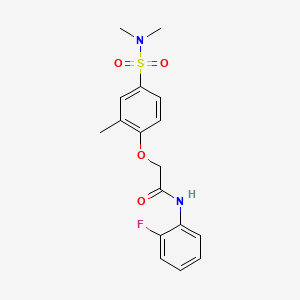 molecular formula C17H19FN2O4S B4738398 2-{4-[(dimethylamino)sulfonyl]-2-methylphenoxy}-N-(2-fluorophenyl)acetamide 