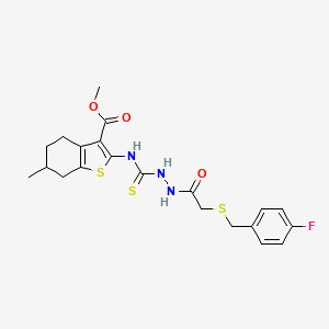 methyl 2-{[(2-{[(4-fluorobenzyl)thio]acetyl}hydrazino)carbonothioyl]amino}-6-methyl-4,5,6,7-tetrahydro-1-benzothiophene-3-carboxylate