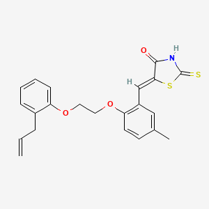 molecular formula C22H21NO3S2 B4738454 5-{2-[2-(2-allylphenoxy)ethoxy]-5-methylbenzylidene}-2-thioxo-1,3-thiazolidin-4-one 