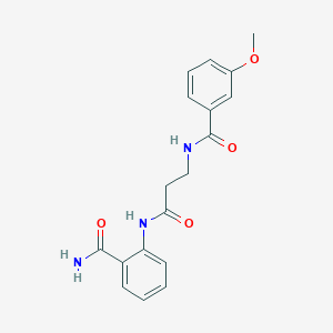 molecular formula C18H19N3O4 B4738496 2-{[N-(3-methoxybenzoyl)-beta-alanyl]amino}benzamide 