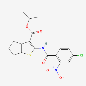 molecular formula C18H17ClN2O5S B4738513 isopropyl 2-[(4-chloro-2-nitrobenzoyl)amino]-5,6-dihydro-4H-cyclopenta[b]thiophene-3-carboxylate 