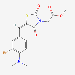 molecular formula C15H15BrN2O4S B4738529 methyl {5-[3-bromo-4-(dimethylamino)benzylidene]-2,4-dioxo-1,3-thiazolidin-3-yl}acetate 