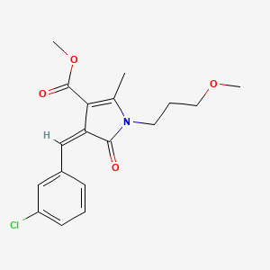 molecular formula C18H20ClNO4 B4738540 methyl 4-(3-chlorobenzylidene)-1-(3-methoxypropyl)-2-methyl-5-oxo-4,5-dihydro-1H-pyrrole-3-carboxylate 