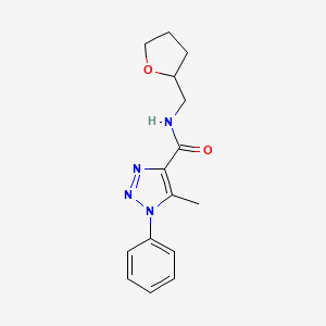 molecular formula C15H18N4O2 B4738594 5-methyl-1-phenyl-N-(tetrahydro-2-furanylmethyl)-1H-1,2,3-triazole-4-carboxamide 