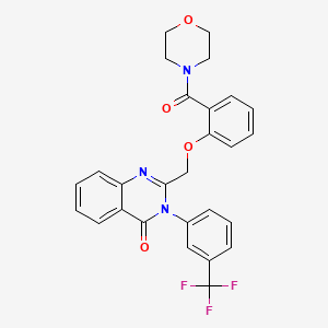 molecular formula C27H22F3N3O4 B4738601 2-{[2-(4-morpholinylcarbonyl)phenoxy]methyl}-3-[3-(trifluoromethyl)phenyl]-4(3H)-quinazolinone 