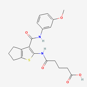 molecular formula C20H22N2O5S B4738604 5-[(3-{[(3-methoxyphenyl)amino]carbonyl}-5,6-dihydro-4H-cyclopenta[b]thien-2-yl)amino]-5-oxopentanoic acid 