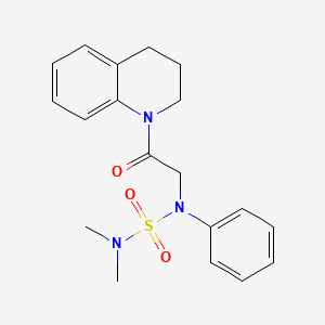 molecular formula C19H23N3O3S B4738617 N-[2-(3,4-dihydro-1(2H)-quinolinyl)-2-oxoethyl]-N',N'-dimethyl-N-phenylsulfamide 