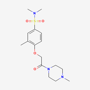molecular formula C16H25N3O4S B4738625 N,N,3-trimethyl-4-[2-(4-methyl-1-piperazinyl)-2-oxoethoxy]benzenesulfonamide 