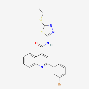 molecular formula C21H17BrN4OS2 B4738654 2-(3-bromophenyl)-N-[5-(ethylthio)-1,3,4-thiadiazol-2-yl]-8-methyl-4-quinolinecarboxamide 