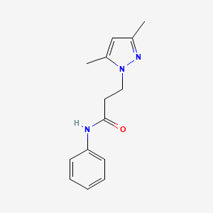 molecular formula C14H17N3O B4738686 3-(3,5-dimethyl-1H-pyrazol-1-yl)-N-phenylpropanamide 