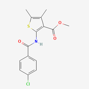 molecular formula C15H14ClNO3S B4738693 methyl 2-[(4-chlorobenzoyl)amino]-4,5-dimethyl-3-thiophenecarboxylate 