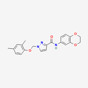molecular formula C21H21N3O4 B4738716 N-(2,3-dihydro-1,4-benzodioxin-6-yl)-1-[(2,4-dimethylphenoxy)methyl]-1H-pyrazole-3-carboxamide CAS No. 1005616-21-6