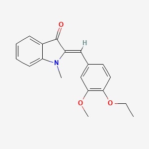 molecular formula C19H19NO3 B4738749 2-(4-ethoxy-3-methoxybenzylidene)-1-methyl-1,2-dihydro-3H-indol-3-one 