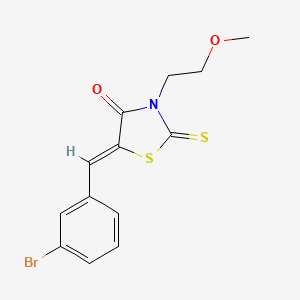 molecular formula C13H12BrNO2S2 B4738788 5-(3-bromobenzylidene)-3-(2-methoxyethyl)-2-thioxo-1,3-thiazolidin-4-one 