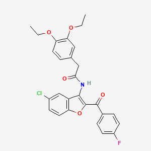 molecular formula C27H23ClFNO5 B4738791 N-[5-chloro-2-(4-fluorobenzoyl)-1-benzofuran-3-yl]-2-(3,4-diethoxyphenyl)acetamide 