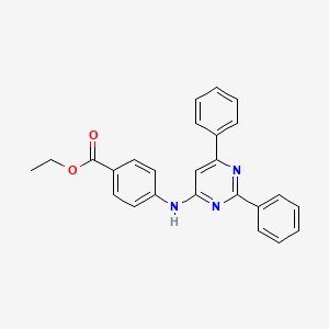 molecular formula C25H21N3O2 B4738797 ethyl 4-[(2,6-diphenyl-4-pyrimidinyl)amino]benzoate 