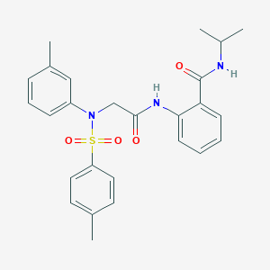 molecular formula C26H29N3O4S B4738809 N-isopropyl-2-({N-(3-methylphenyl)-N-[(4-methylphenyl)sulfonyl]glycyl}amino)benzamide 