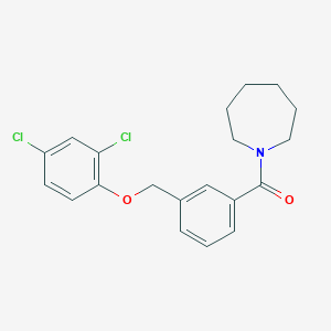 molecular formula C20H21Cl2NO2 B4738819 1-{3-[(2,4-dichlorophenoxy)methyl]benzoyl}azepane 