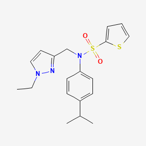 molecular formula C19H23N3O2S2 B4738847 N-[(1-ethyl-1H-pyrazol-3-yl)methyl]-N-(4-isopropylphenyl)-2-thiophenesulfonamide 