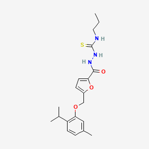 molecular formula C20H27N3O3S B4738857 2-{5-[(2-isopropyl-5-methylphenoxy)methyl]-2-furoyl}-N-propylhydrazinecarbothioamide 