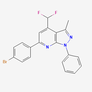 molecular formula C20H14BrF2N3 B4738860 6-(4-bromophenyl)-4-(difluoromethyl)-3-methyl-1-phenyl-1H-pyrazolo[3,4-b]pyridine 