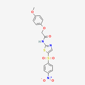 molecular formula C18H15N3O7S2 B4738865 2-(4-methoxyphenoxy)-N-{5-[(4-nitrophenyl)sulfonyl]-1,3-thiazol-2-yl}acetamide 