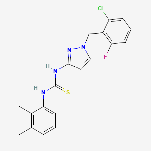 molecular formula C19H18ClFN4S B4738873 N-[1-(2-chloro-6-fluorobenzyl)-1H-pyrazol-3-yl]-N'-(2,3-dimethylphenyl)thiourea 