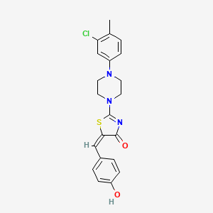 molecular formula C21H20ClN3O2S B4738886 2-[4-(3-chloro-4-methylphenyl)-1-piperazinyl]-5-(4-hydroxybenzylidene)-1,3-thiazol-4(5H)-one 