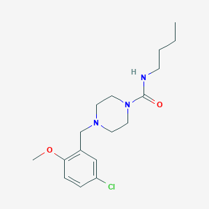 molecular formula C17H26ClN3O2 B4738899 N-butyl-4-(5-chloro-2-methoxybenzyl)-1-piperazinecarboxamide 