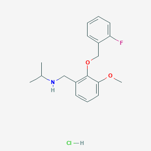 molecular formula C18H23ClFNO2 B4738932 N-{2-[(2-fluorobenzyl)oxy]-3-methoxybenzyl}propan-2-amine hydrochloride 