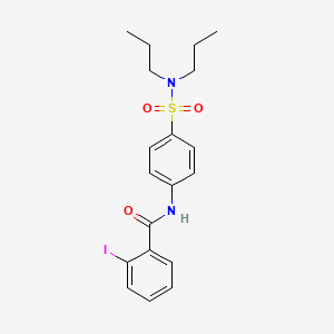 molecular formula C19H23IN2O3S B4738940 N-{4-[(dipropylamino)sulfonyl]phenyl}-2-iodobenzamide 
