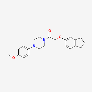 molecular formula C22H26N2O3 B4738987 1-[(2,3-dihydro-1H-inden-5-yloxy)acetyl]-4-(4-methoxyphenyl)piperazine 