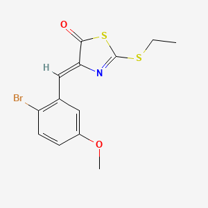 molecular formula C13H12BrNO2S2 B4738993 4-(2-bromo-5-methoxybenzylidene)-2-(ethylthio)-1,3-thiazol-5(4H)-one 