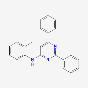 molecular formula C23H19N3 B4739027 N-(2-methylphenyl)-2,6-diphenyl-4-pyrimidinamine 