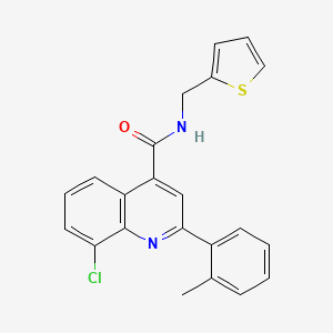 molecular formula C22H17ClN2OS B4739034 8-chloro-2-(2-methylphenyl)-N-(2-thienylmethyl)-4-quinolinecarboxamide 