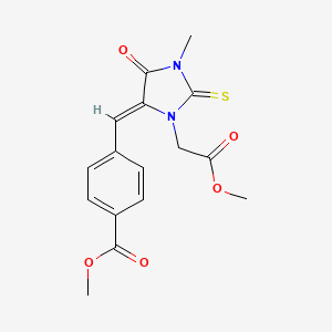 molecular formula C16H16N2O5S B4739057 methyl 4-{[3-(2-methoxy-2-oxoethyl)-1-methyl-5-oxo-2-thioxo-4-imidazolidinylidene]methyl}benzoate 