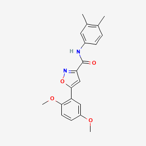 molecular formula C20H20N2O4 B4739105 5-(2,5-dimethoxyphenyl)-N-(3,4-dimethylphenyl)-3-isoxazolecarboxamide 