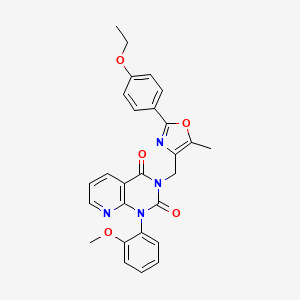 molecular formula C27H24N4O5 B4739123 3-{[2-(4-ethoxyphenyl)-5-methyl-1,3-oxazol-4-yl]methyl}-1-(2-methoxyphenyl)pyrido[2,3-d]pyrimidine-2,4(1H,3H)-dione 