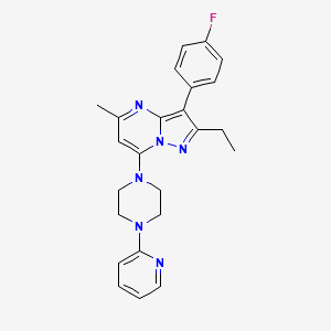 molecular formula C24H25FN6 B4739126 2-ethyl-3-(4-fluorophenyl)-5-methyl-7-[4-(2-pyridinyl)-1-piperazinyl]pyrazolo[1,5-a]pyrimidine 