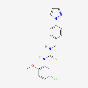 molecular formula C18H17ClN4OS B4739148 N-(5-chloro-2-methoxyphenyl)-N'-[4-(1H-pyrazol-1-yl)benzyl]thiourea 