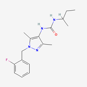 molecular formula C17H23FN4O B4739155 N-(sec-butyl)-N'-[1-(2-fluorobenzyl)-3,5-dimethyl-1H-pyrazol-4-yl]urea 