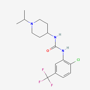molecular formula C16H21ClF3N3O B4739162 N-[2-chloro-5-(trifluoromethyl)phenyl]-N'-(1-isopropyl-4-piperidinyl)urea 